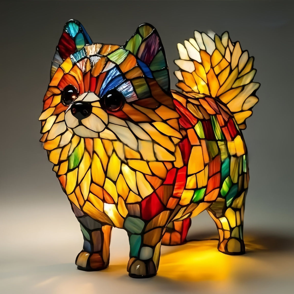 Kleurrijke Hondenlamp Van Hars | Decoratieve Dierenlamp