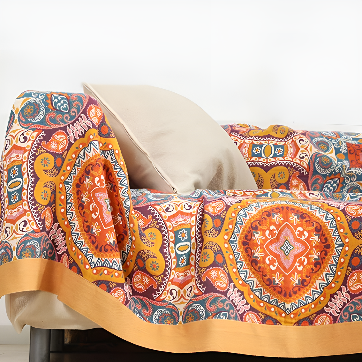 Sunrise Boho Omkeerbare Katoenen Deken | Verkoelende Zomerdeken