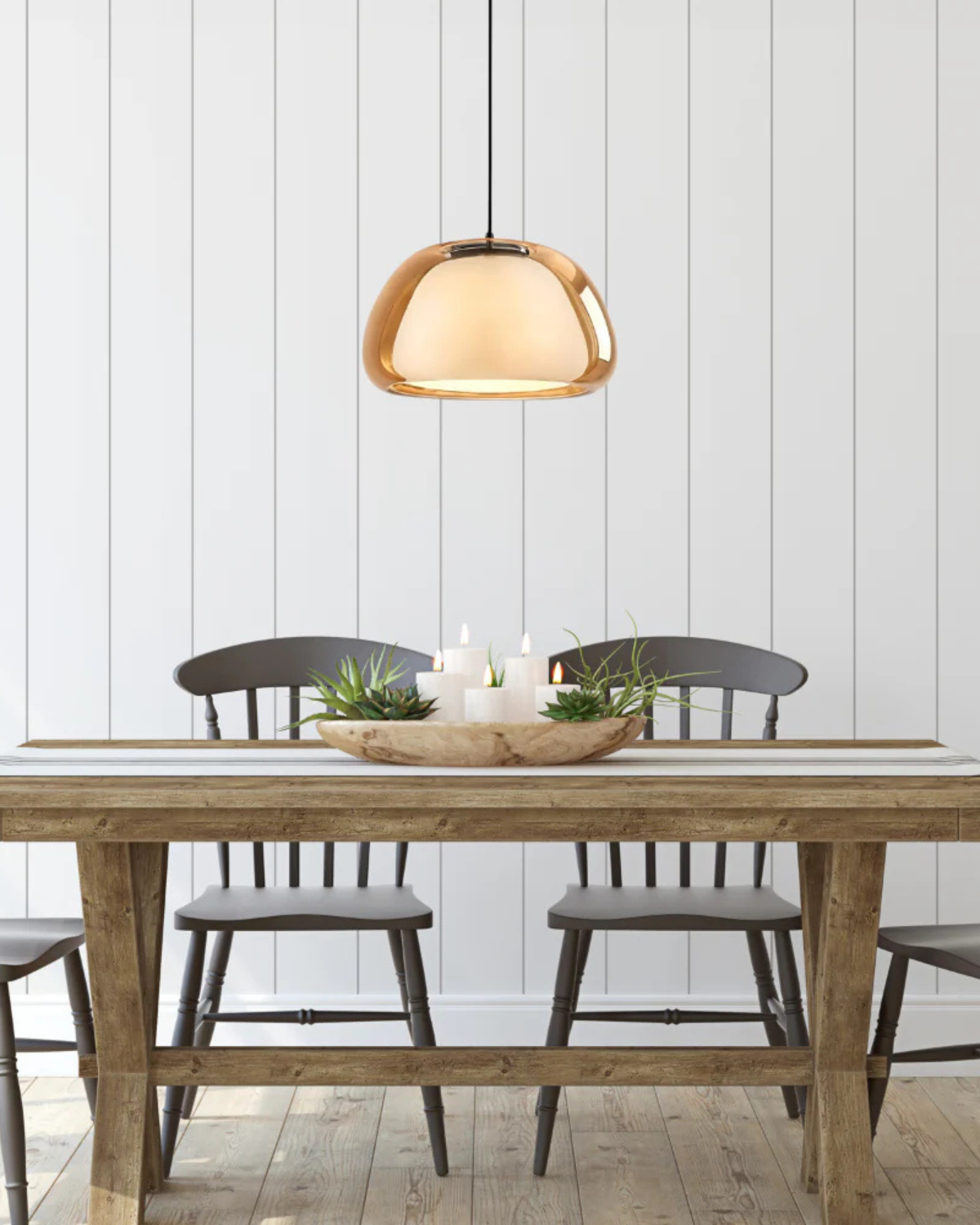Kristalheldere Koepel Glazen Hanglamp | Japandi Luxe Verlichting