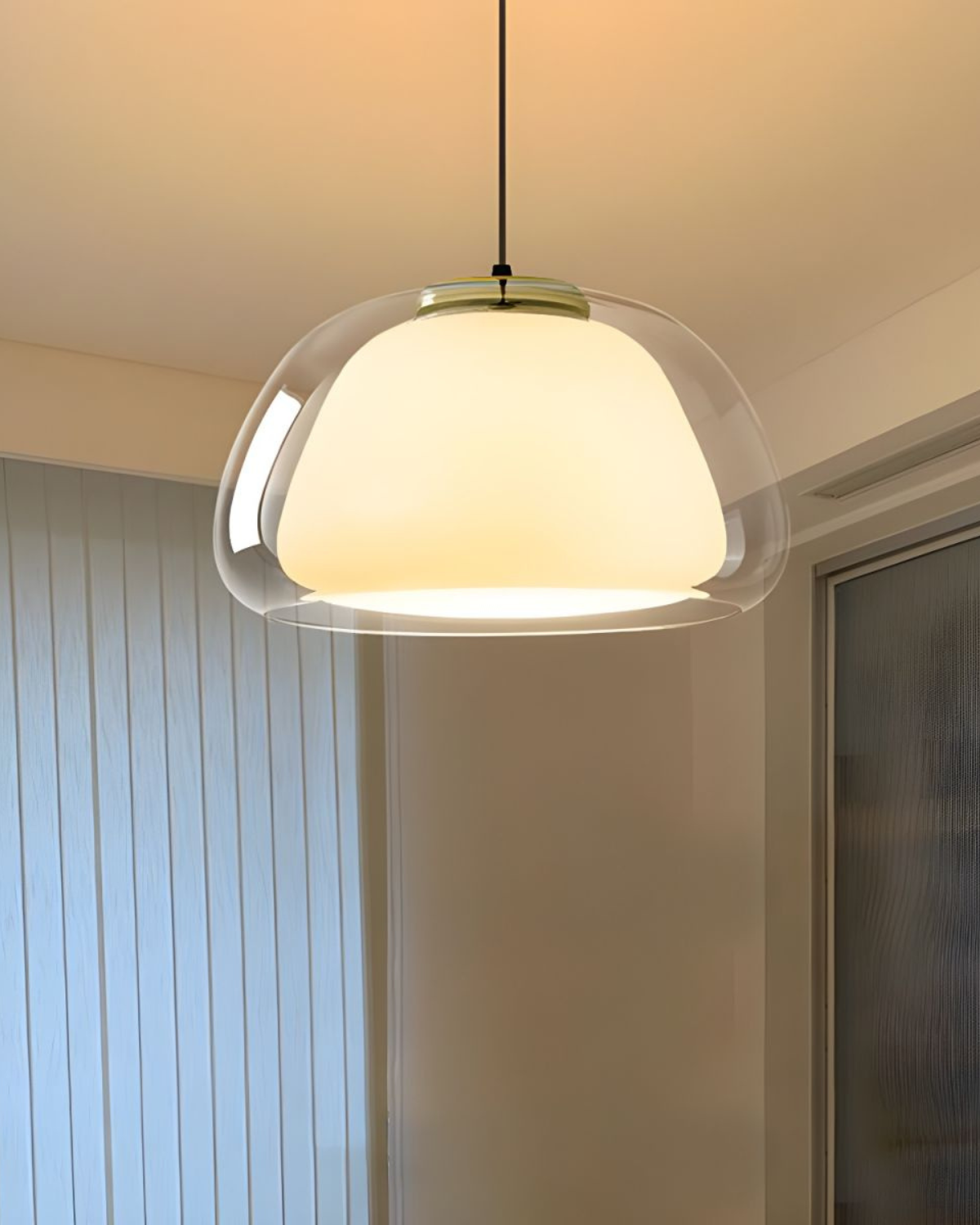 Kristalheldere Koepel Glazen Hanglamp | Japandi Luxe Verlichting