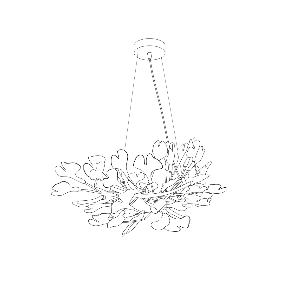 Horizon Bloom Gingko Chandelier | Handcrafted Porcelain Ginkgo Leaves