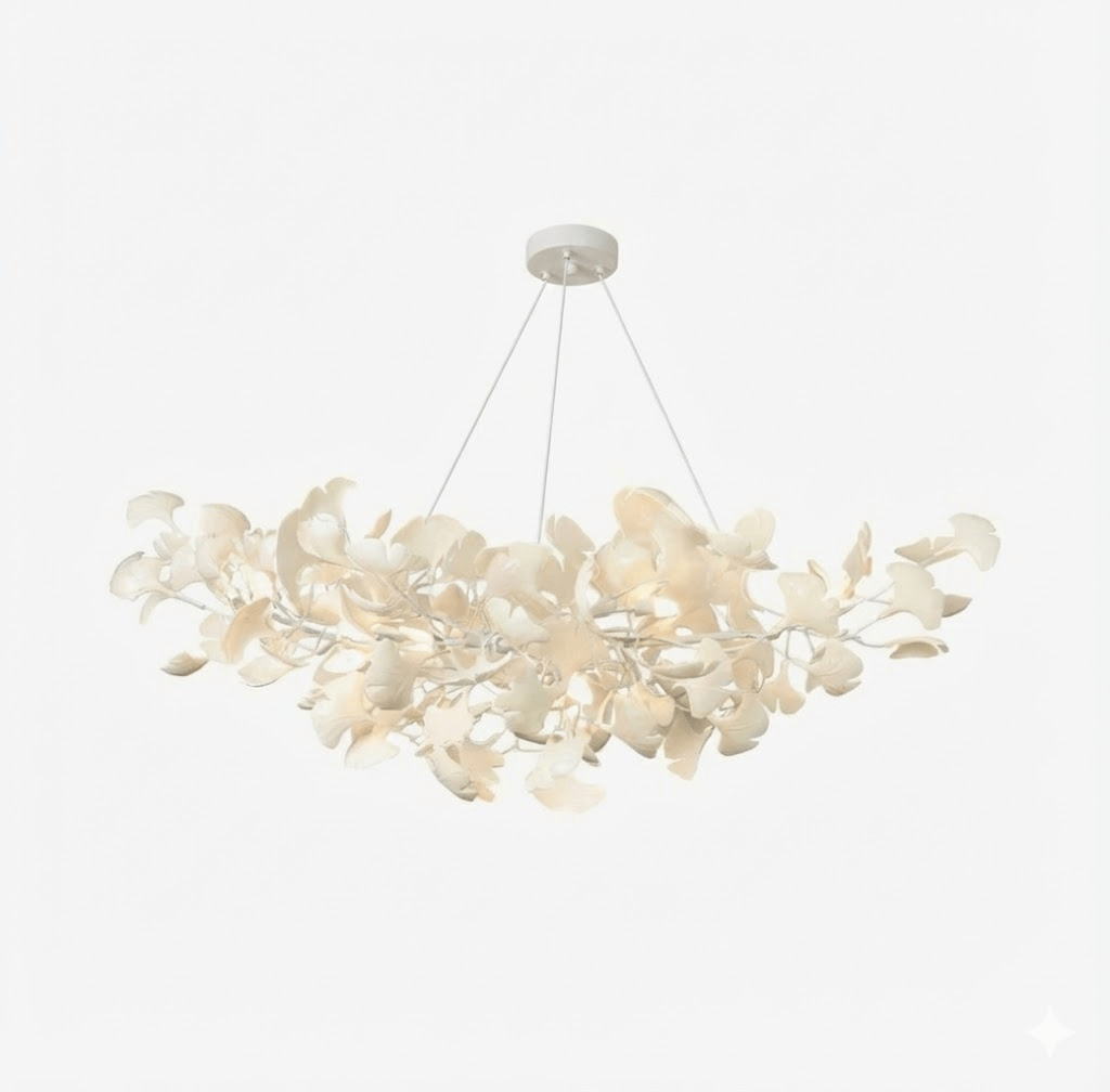 Horizon Bloom Gingko Chandelier | Handcrafted Porcelain Ginkgo Leaves