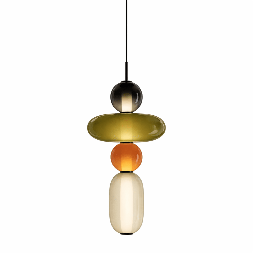 Scandinavische Candied-glazen hanglamp | Handgeblazen led
