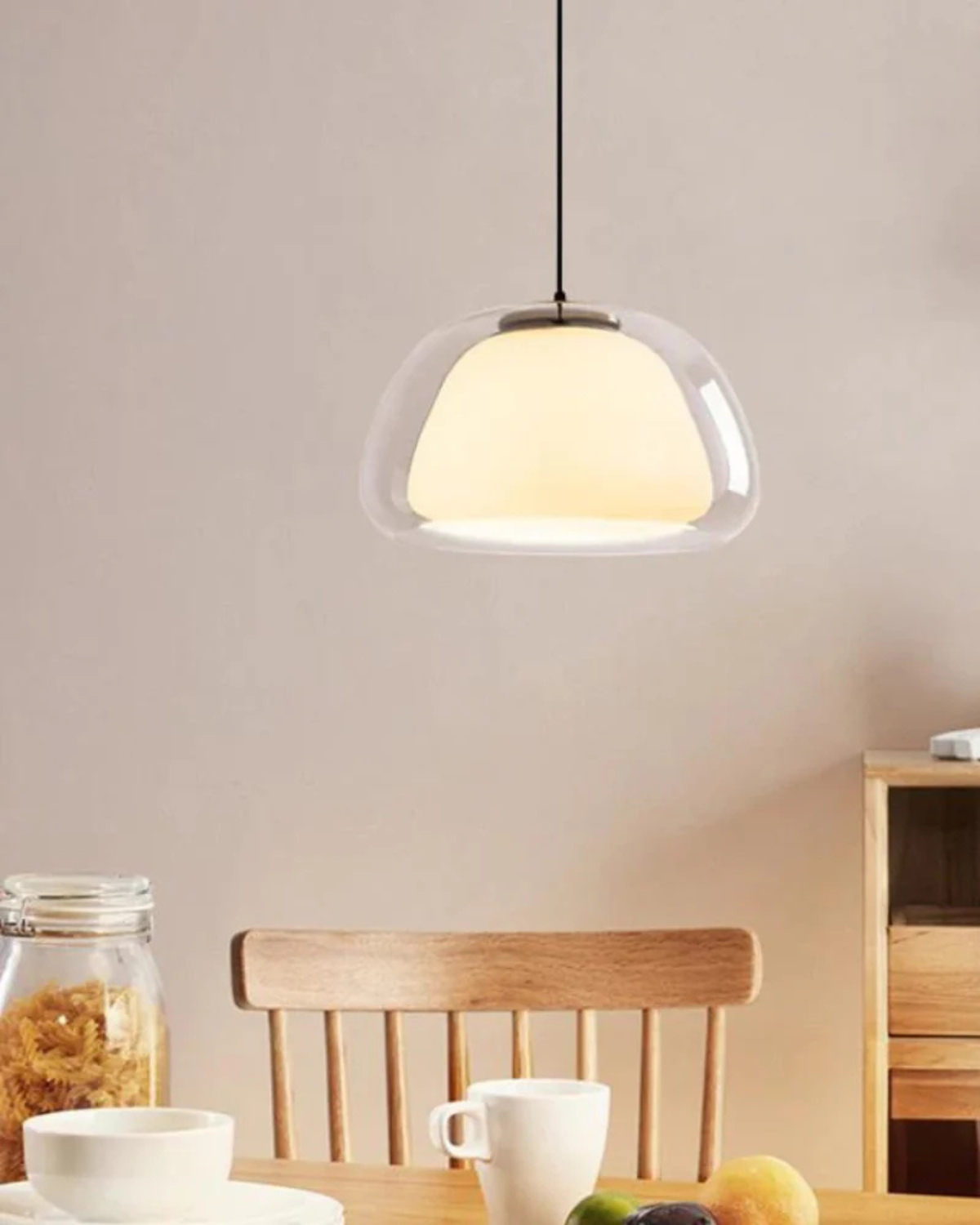 Kristalheldere Koepel Glazen Hanglamp | Japandi Luxe Verlichting