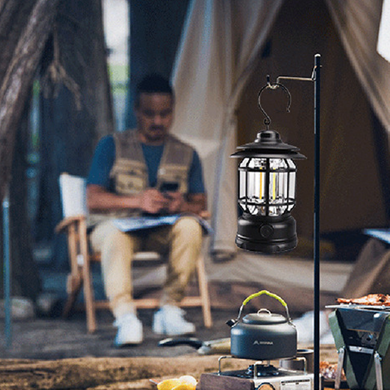 Bærbar retro-smartlampe | USB-genopladelig LED-campinglampe