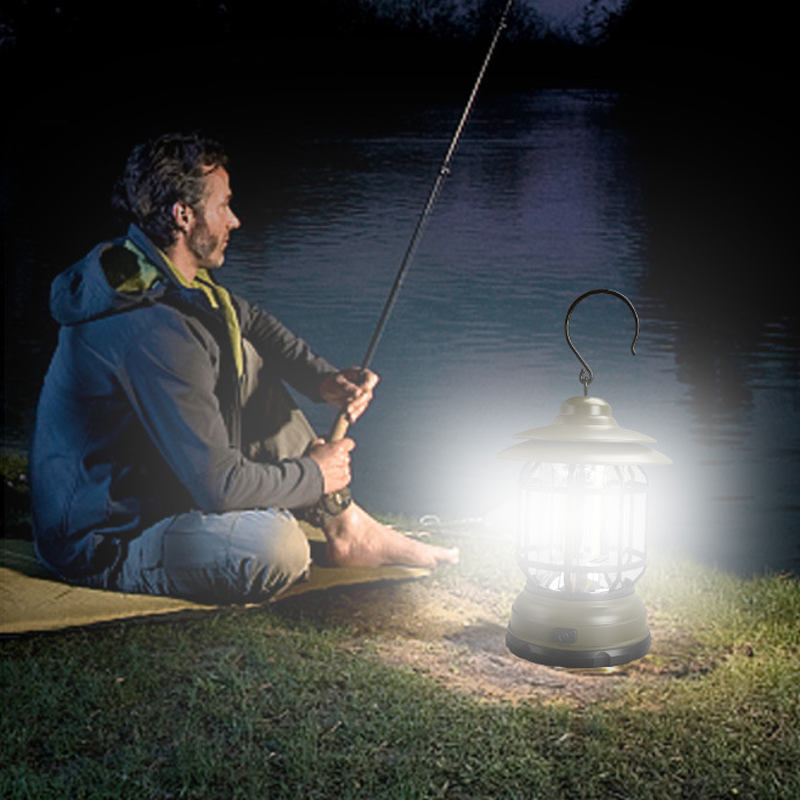 Bærbar retro-smartlampe | USB-genopladelig LED-campinglampe