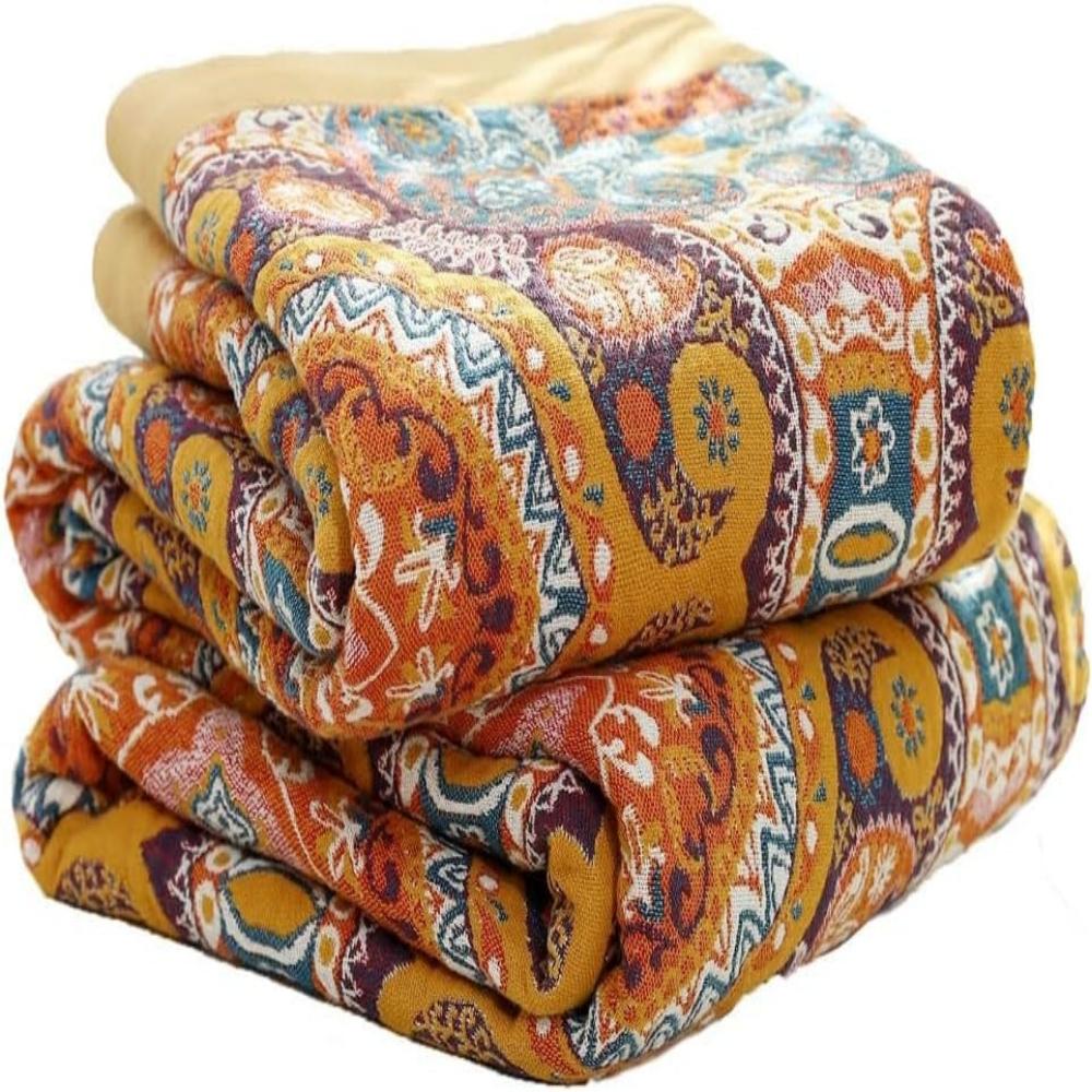 Sunrise Boho Omkeerbare Katoenen Deken | Verkoelende Zomerdeken