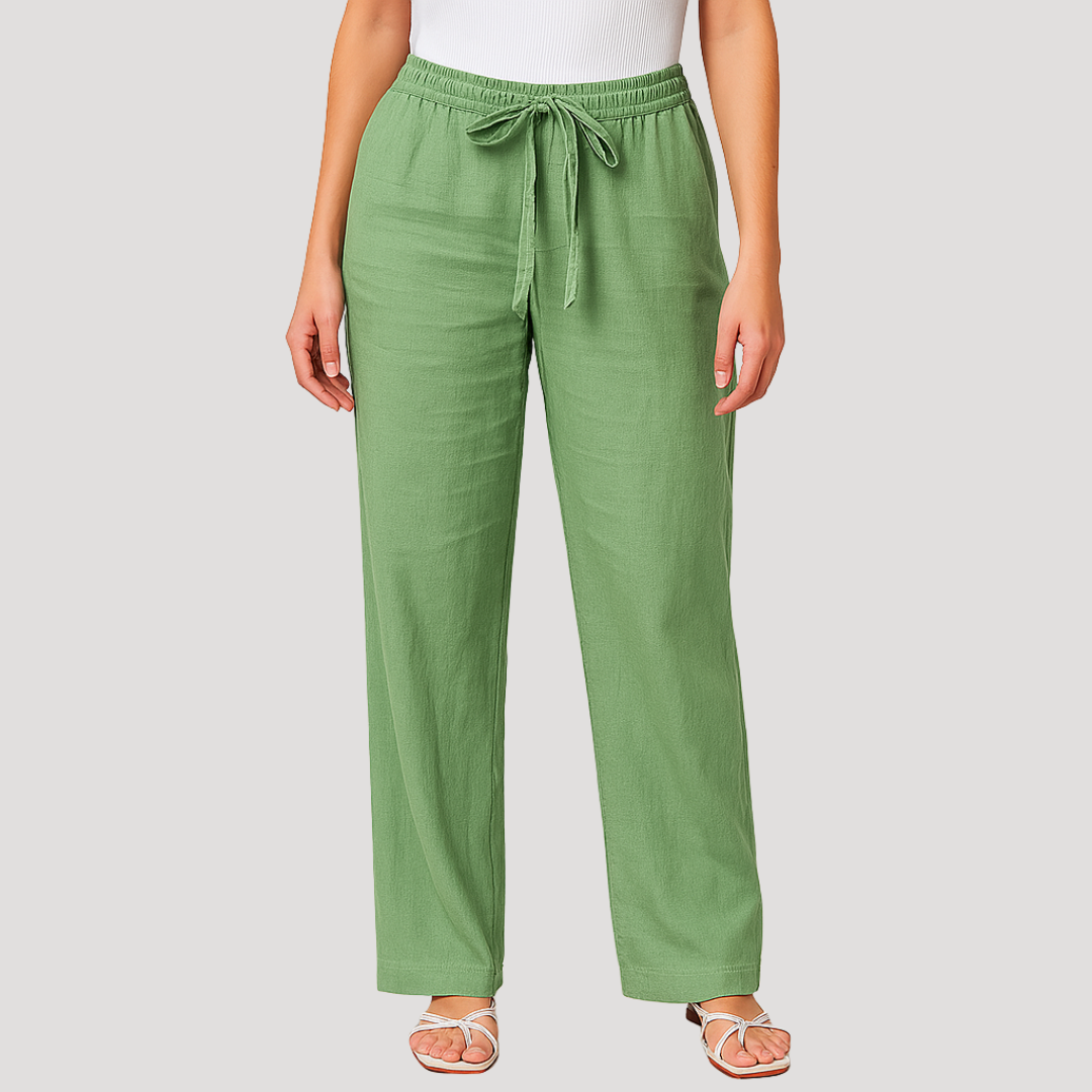 Dames Casual Broek | Rechte Relaxte Pasvorm Met Elastische Taille
