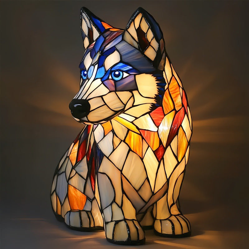Kleurrijke Hondenlamp Van Hars | Decoratieve Dierenlamp