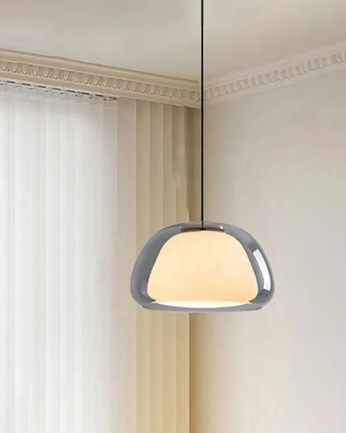 Kristalheldere Koepel Glazen Hanglamp | Japandi Luxe Verlichting