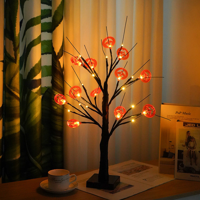 Halloween Pompoen Nachtlamp | Decoratieve Feestverlichting Met 24 Lichtpunten