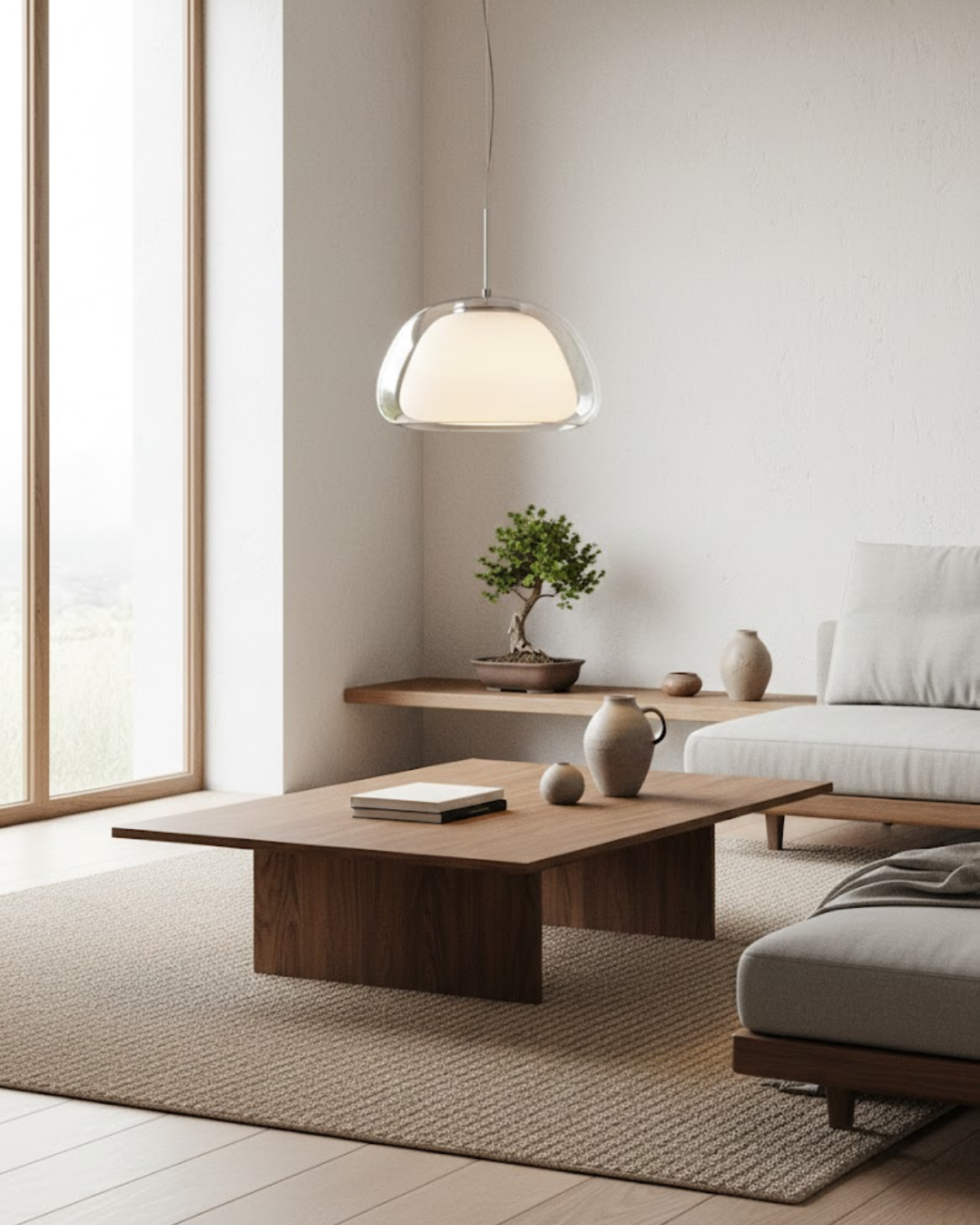 Kristalheldere Koepel Glazen Hanglamp | Japandi Luxe Verlichting