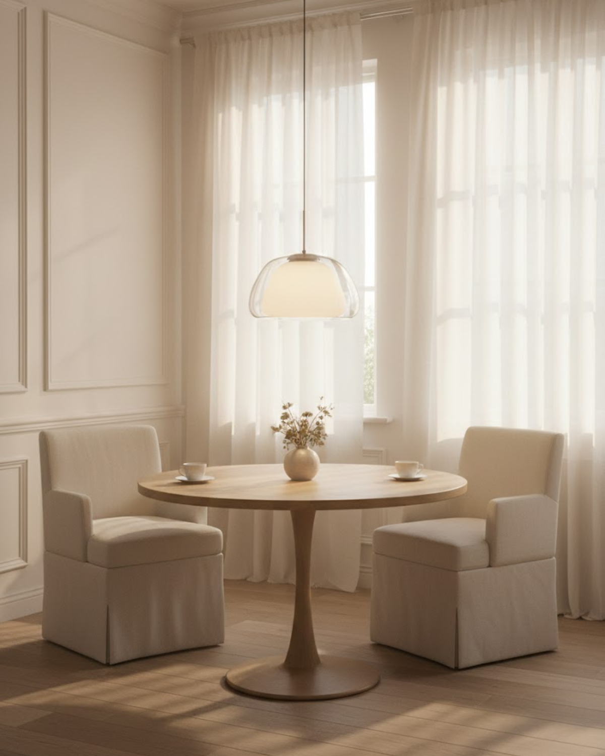Kristalheldere Koepel Glazen Hanglamp | Japandi Luxe Verlichting