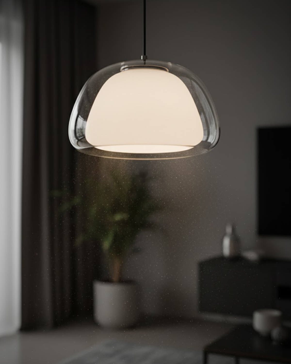 Kristalheldere Koepel Glazen Hanglamp | Japandi Luxe Verlichting