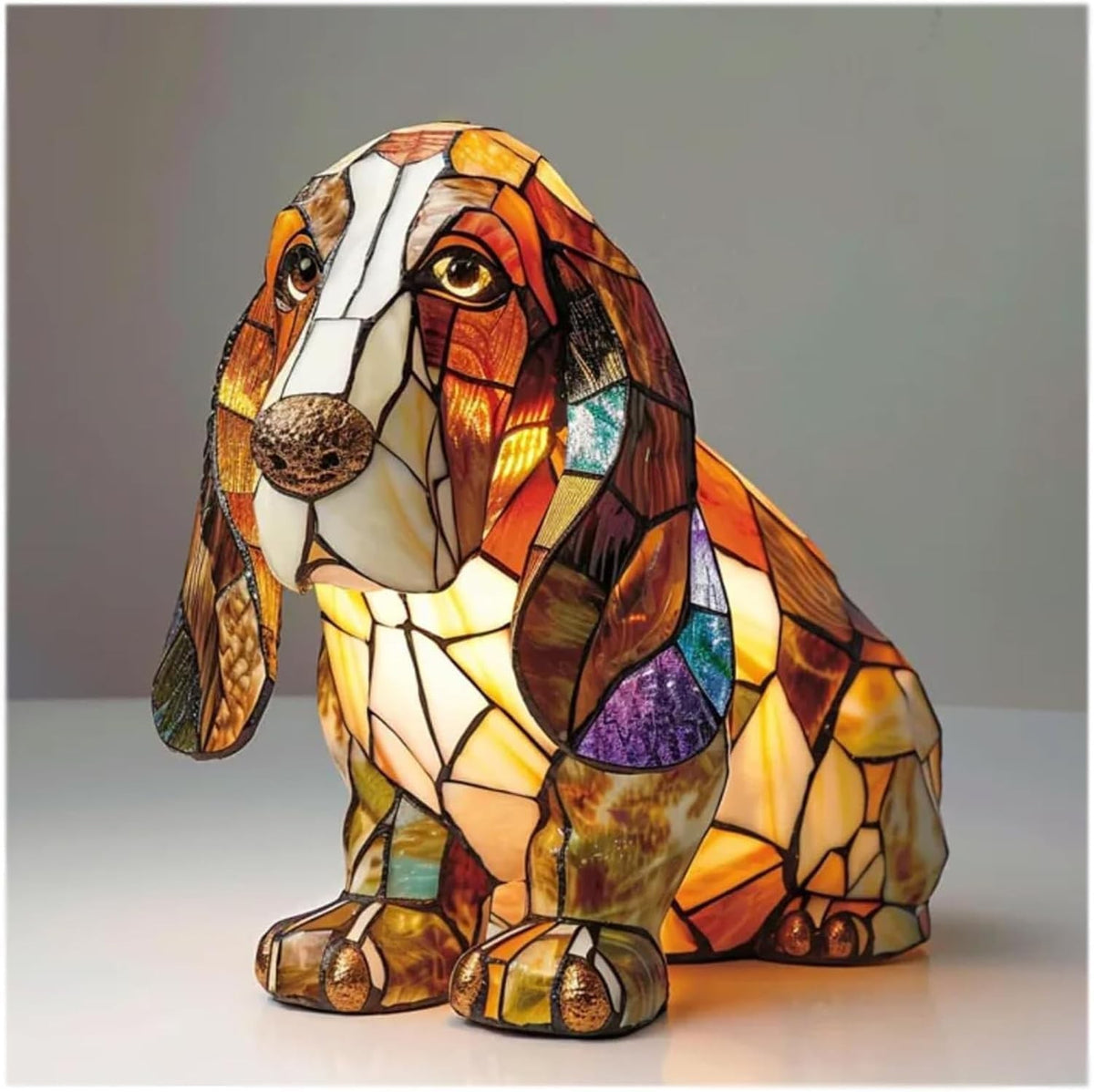 Kleurrijke Hondenlamp Van Hars | Decoratieve Dierenlamp