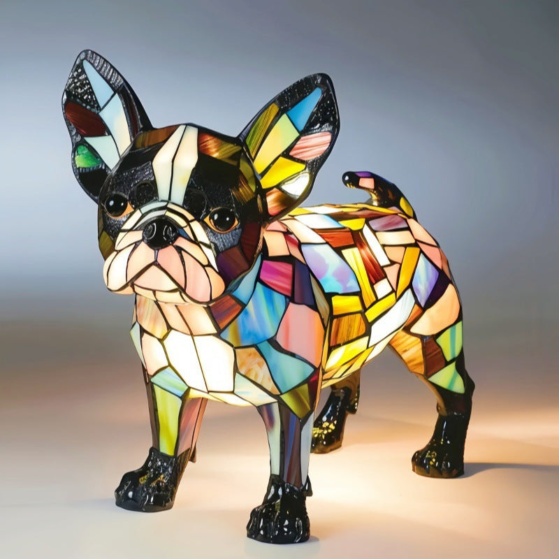 Kleurrijke Hondenlamp Van Hars | Decoratieve Dierenlamp