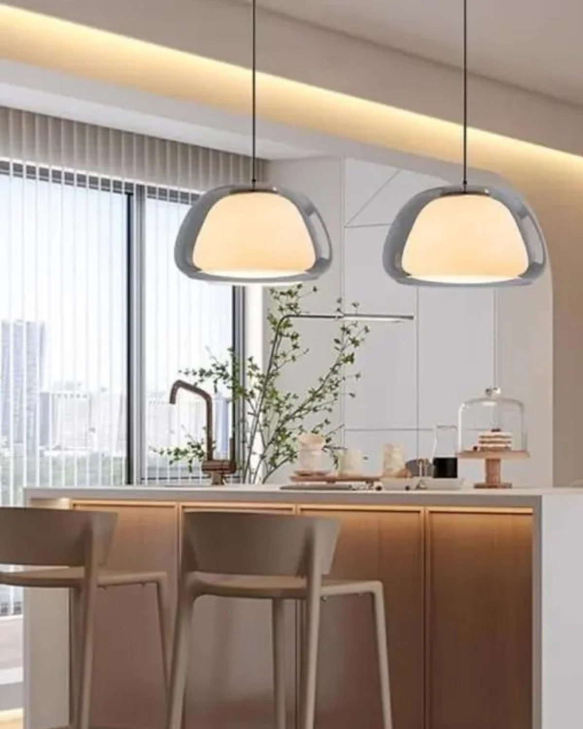 Kristalheldere Koepel Glazen Hanglamp | Japandi Luxe Verlichting