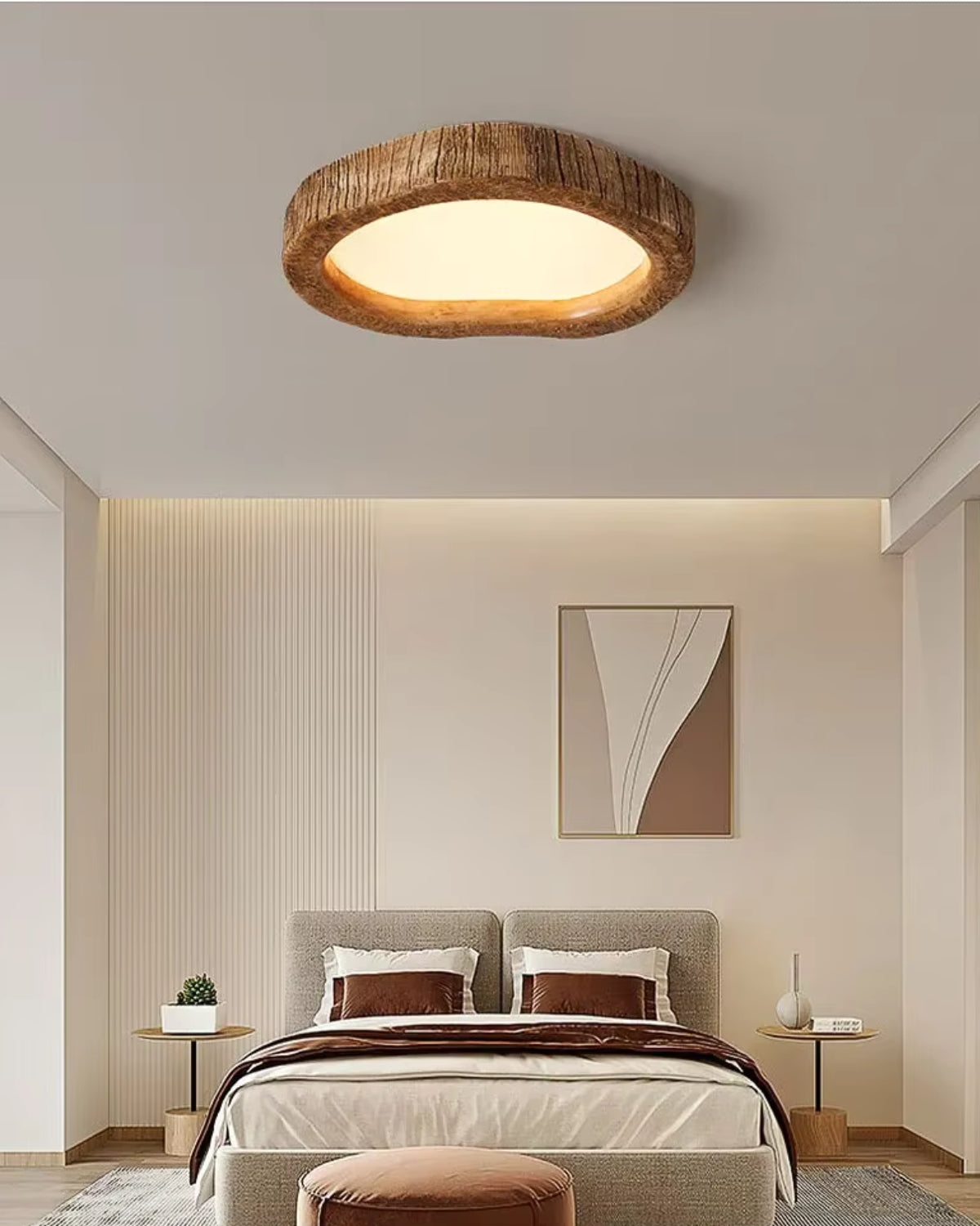 Scandinavische Nordic Plafondlamp | Moderne Houtlook Lamp