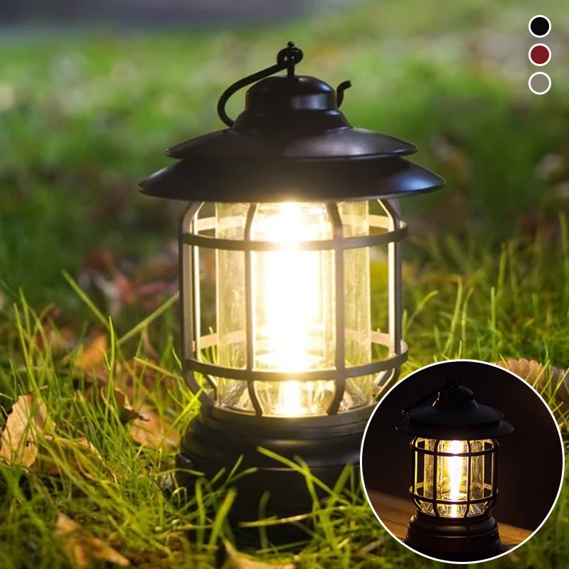Bærbar retro-smartlampe | USB-genopladelig LED-campinglampe