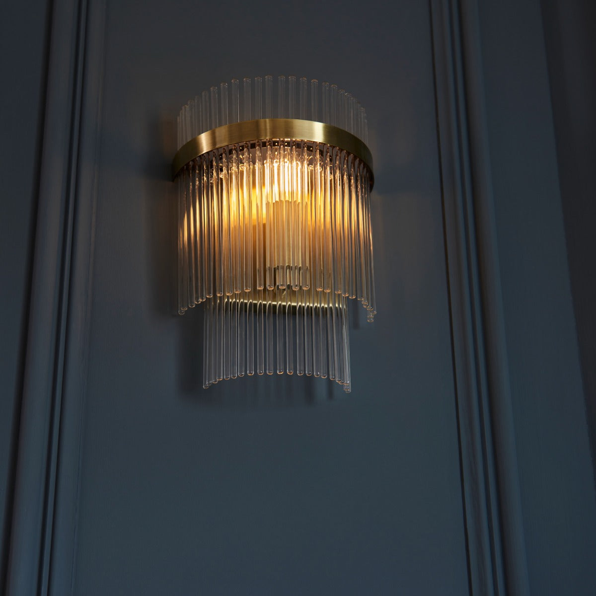 Antique Brass Wall Light | Clear Glass E14