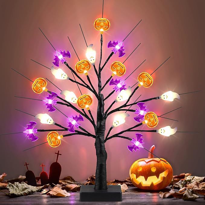 Halloween Pompoen Nachtlamp | Decoratieve Feestverlichting Met 24 Lichtpunten