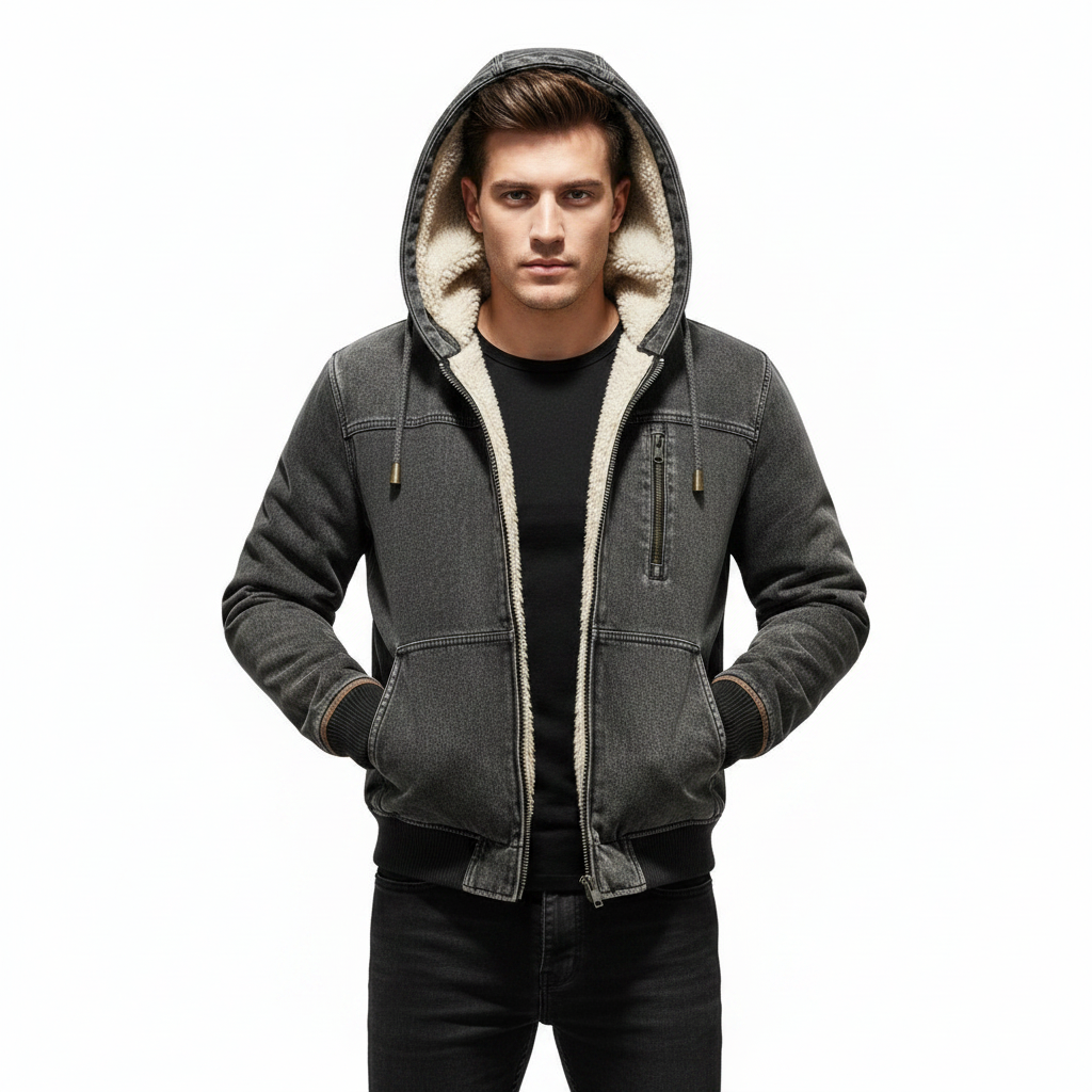 Abrigo térmico para hombre con forro de sherpa | Abrigo de invierno vintage