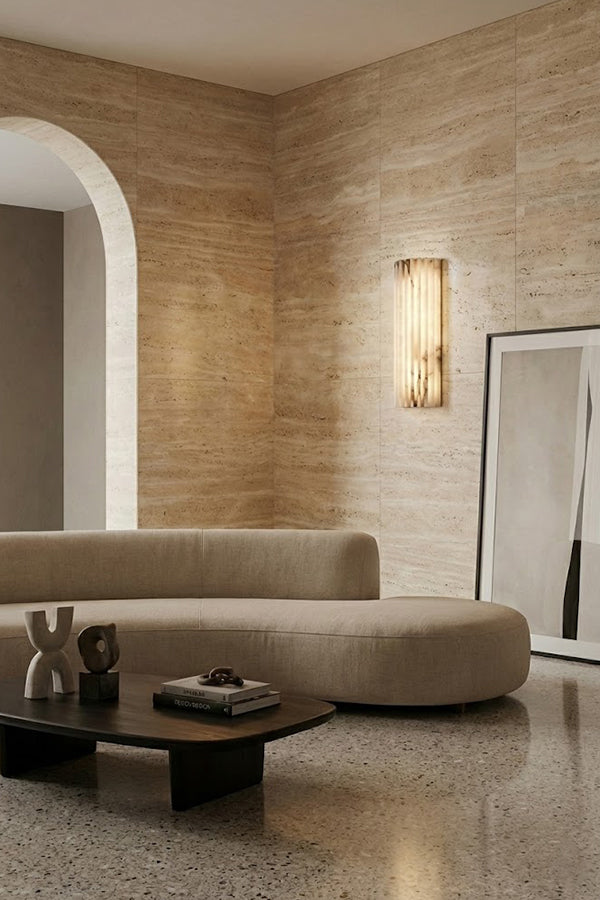 Alvia Alabasten Wandlamp | Natuursteen LED Wandlamp
