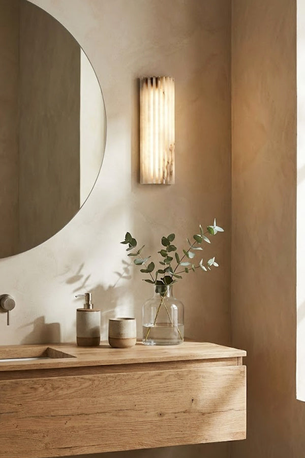 Alvia Alabasten Wandlamp | Natuursteen LED Wandlamp
