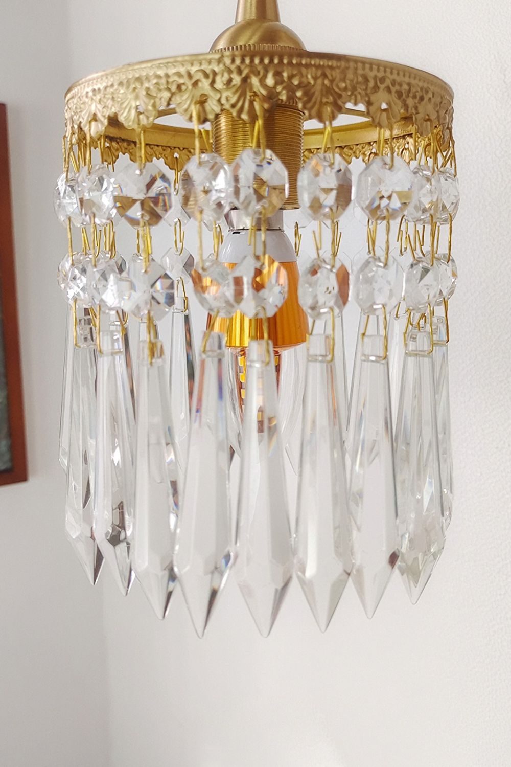 Engelen Wandlamp | Messing & Kristal E14 Wandlamp Met Putto-Design