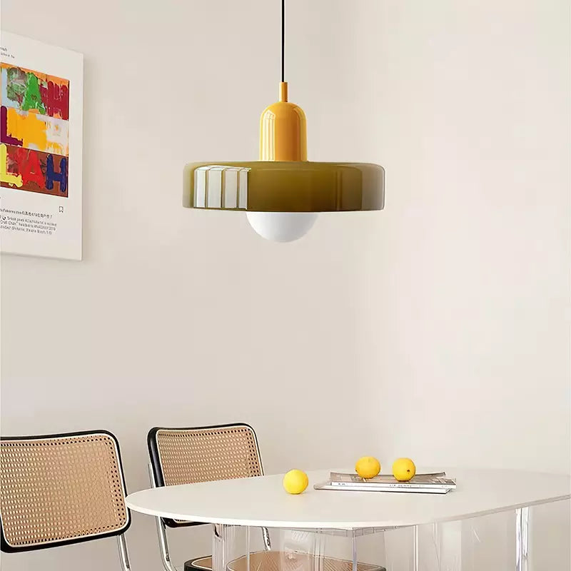 Scandinavische Glazen Hanglamp | Bauhaus Ringlamp G9
