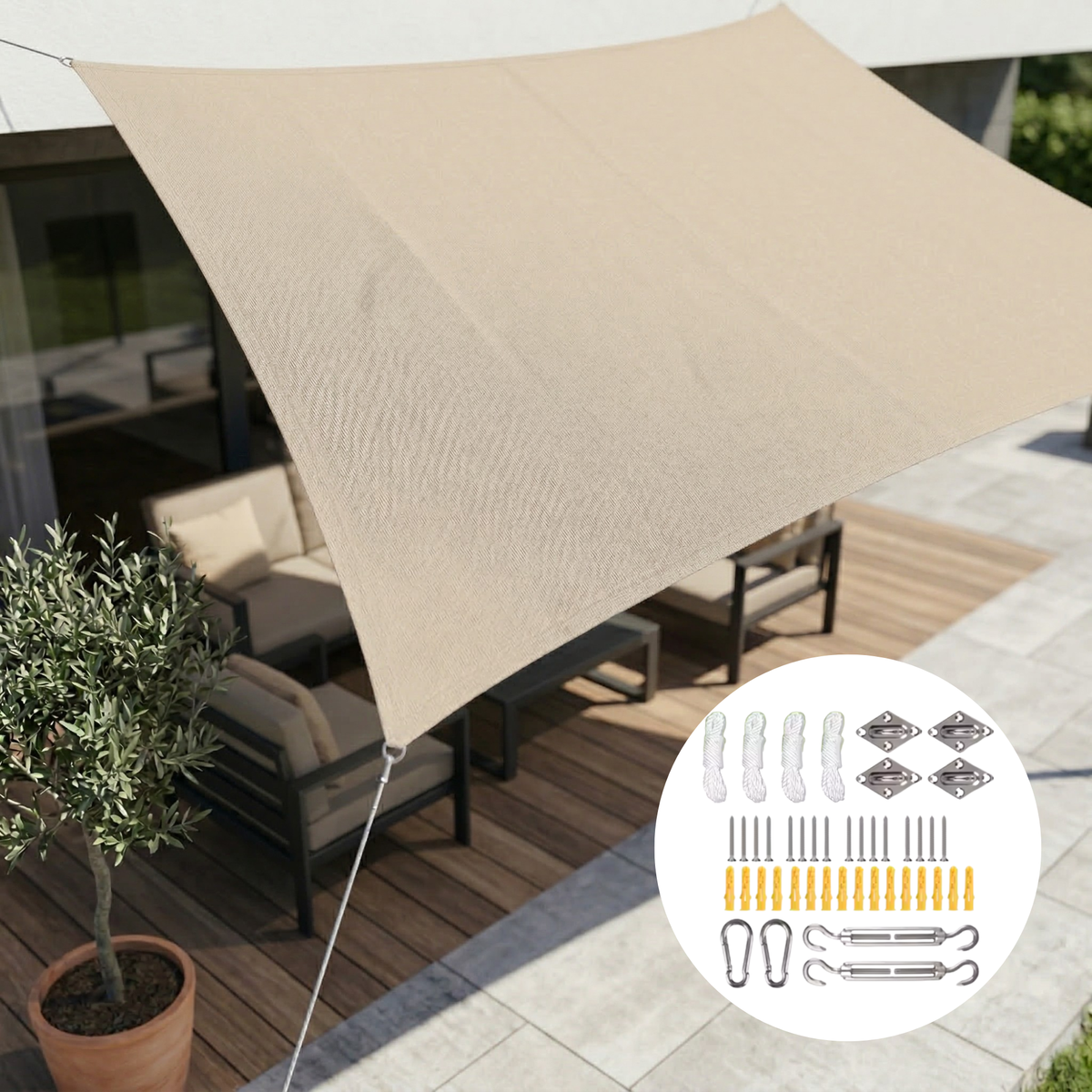 Modern Schaduwdoek | UV-Bestendig Zonnescherm Voor Buiten