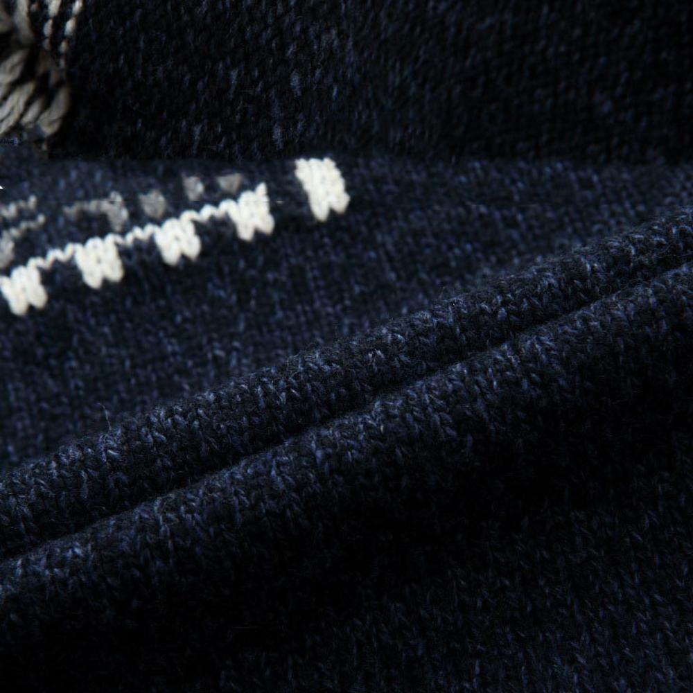 Heren Vest Met Patroon En Volledige Rits | Warme Gebreide Trui