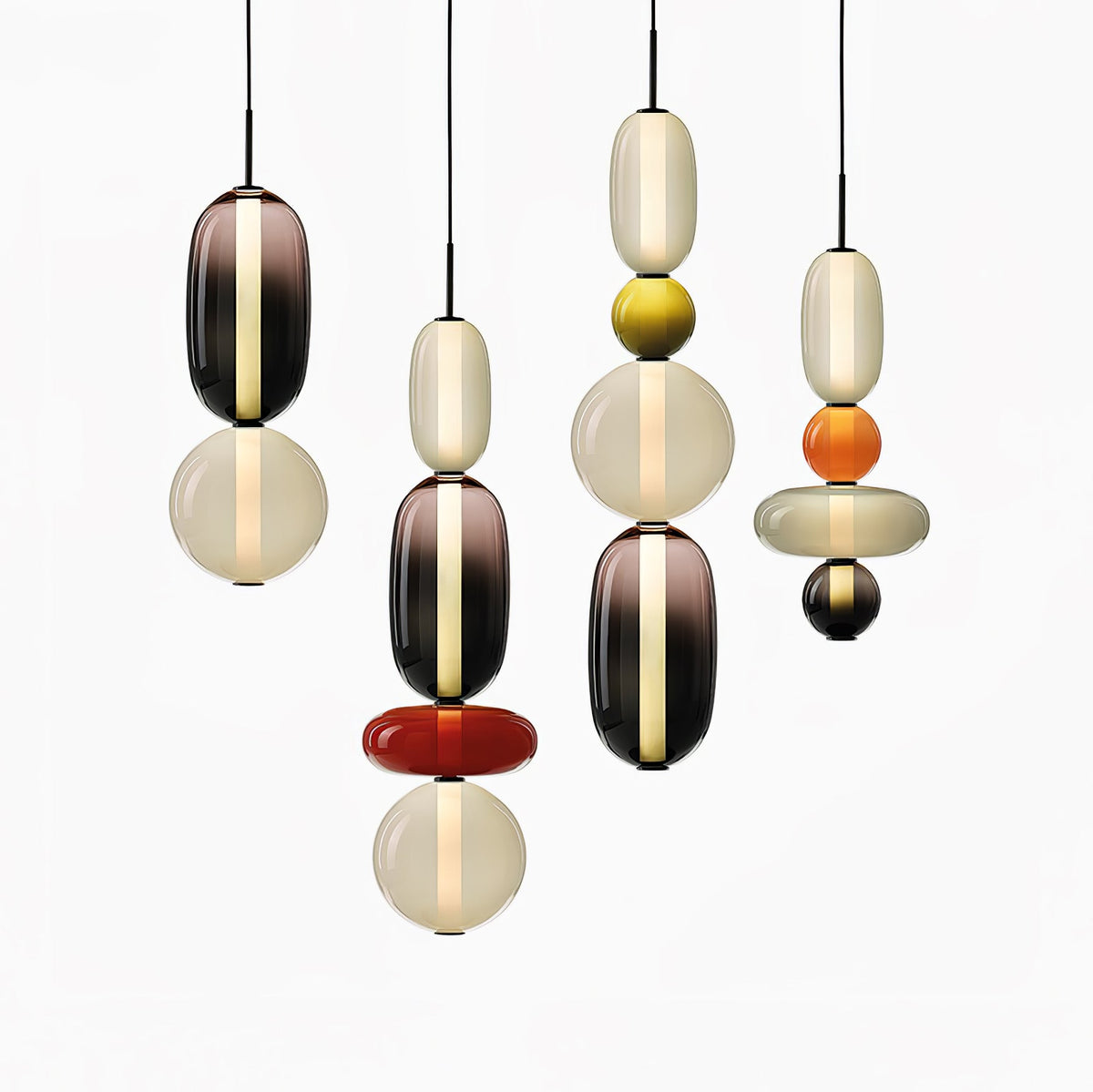 Scandinavische Candied-glazen hanglamp | Handgeblazen led