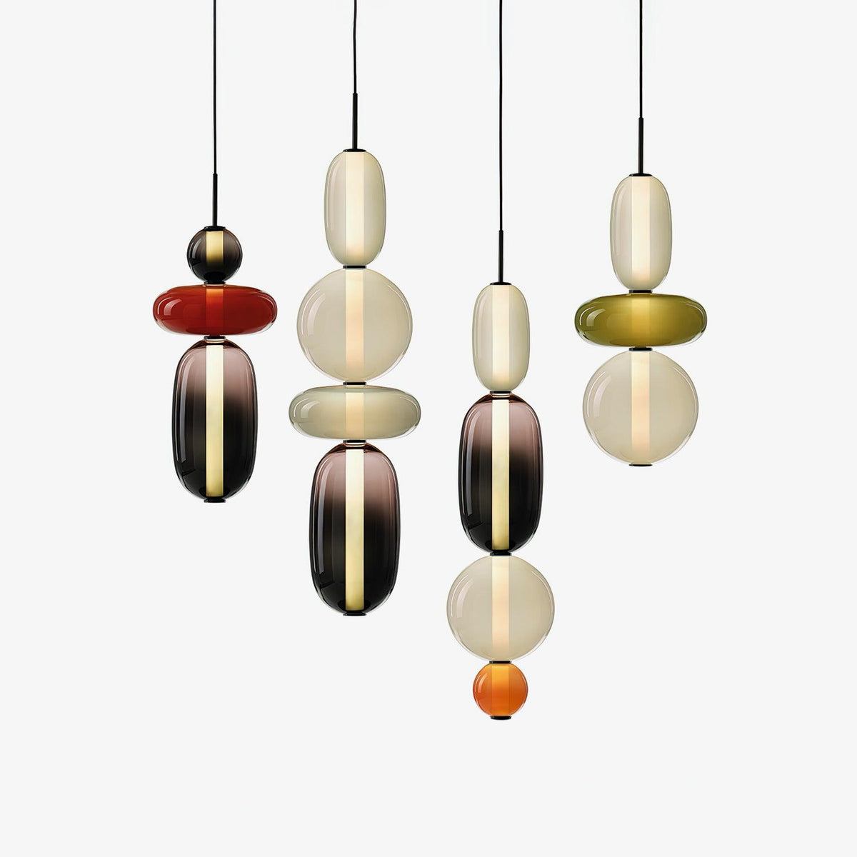 Scandinavische Candied-glazen hanglamp | Handgeblazen led