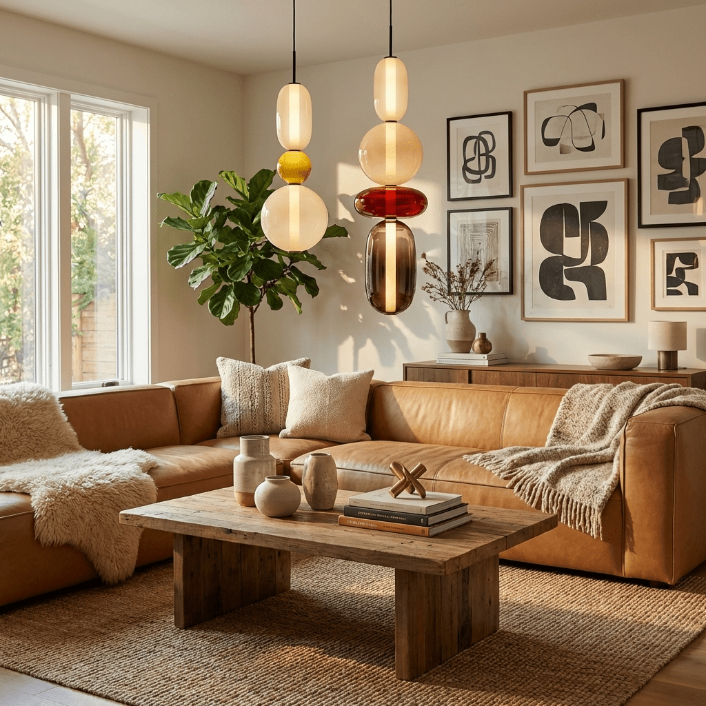 Scandinavische Candied-glazen hanglamp | Handgeblazen led