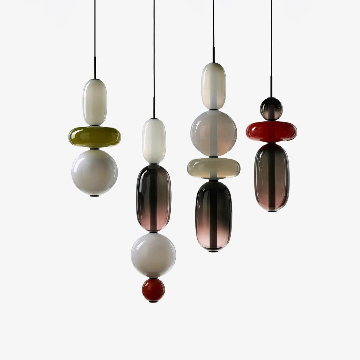 Scandinavische Candied-glazen hanglamp | Handgeblazen led
