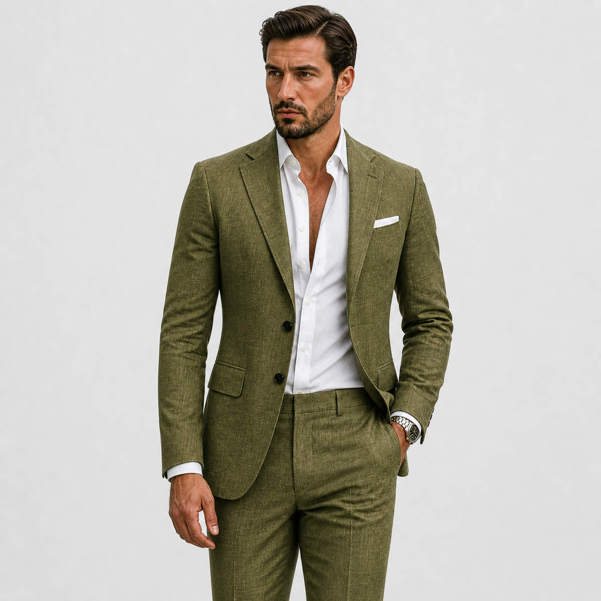 Heren Slim-Fit Linnen Pak | Lichtgewicht Zomerpak Voor Bruiloften