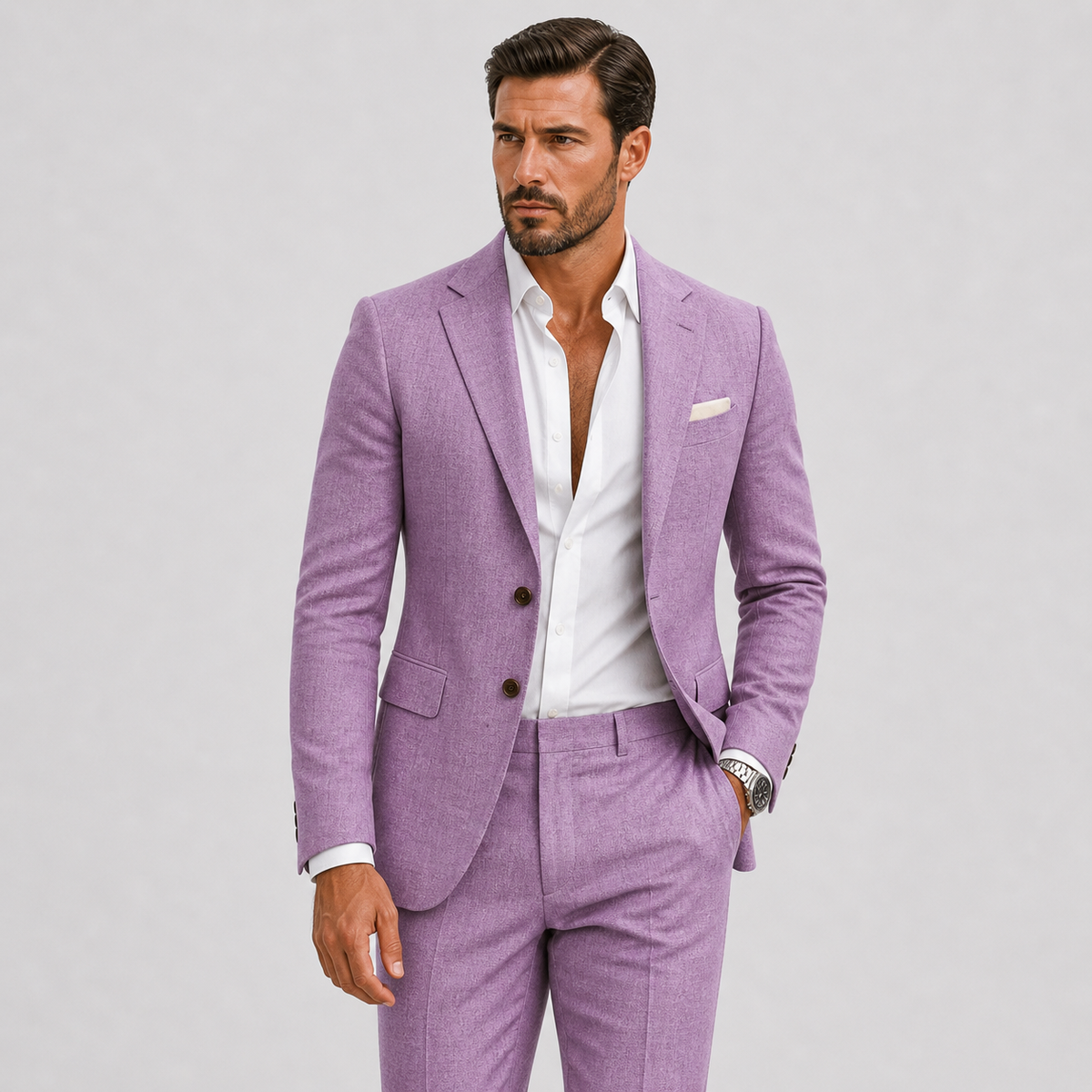 Heren Slim-Fit Linnen Pak | Lichtgewicht Zomerpak Voor Bruiloften