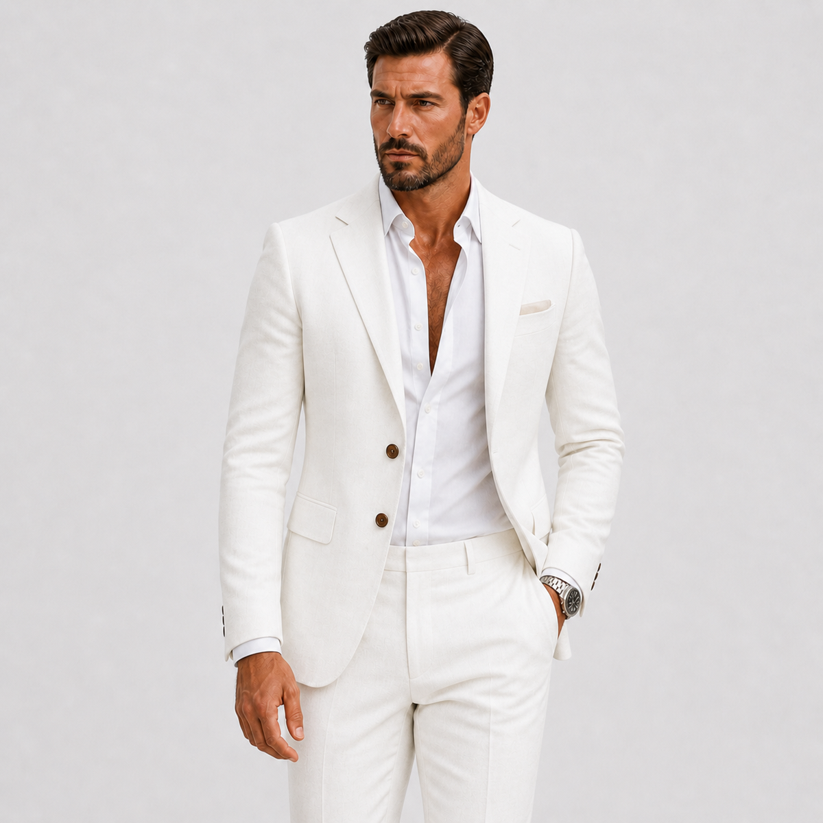 Heren Slim-Fit Linnen Pak | Lichtgewicht Zomerpak Voor Bruiloften
