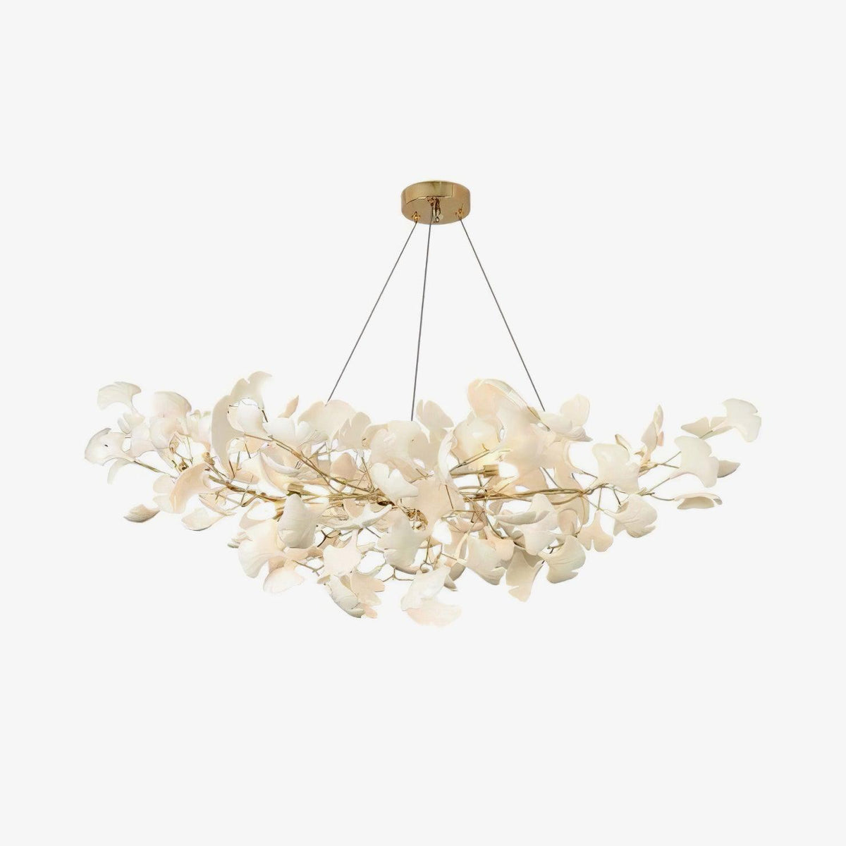 Horizon Bloom Gingko Chandelier | Handcrafted Porcelain Ginkgo Leaves