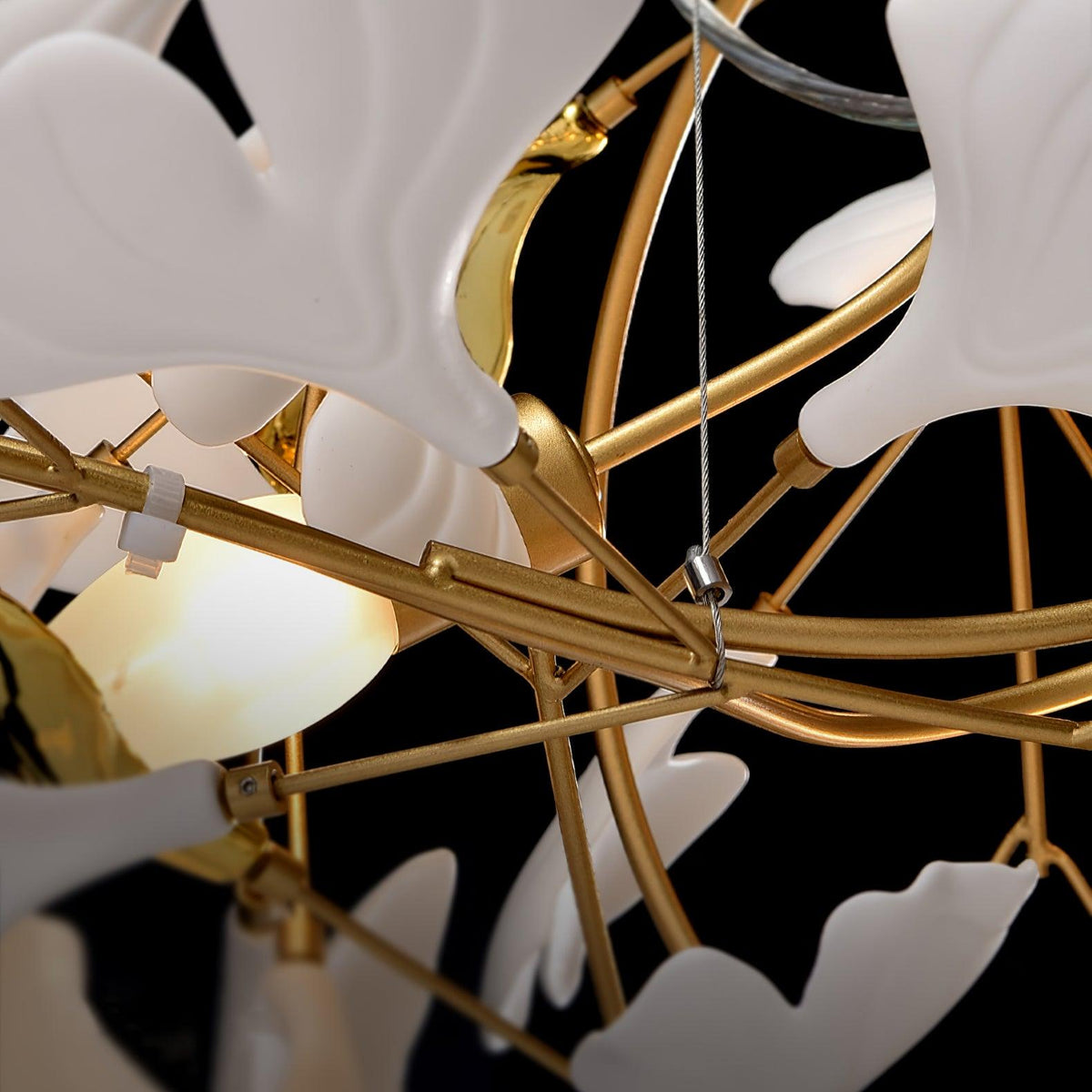 Horizon Bloom Gingko Chandelier | Handcrafted Porcelain Ginkgo Leaves