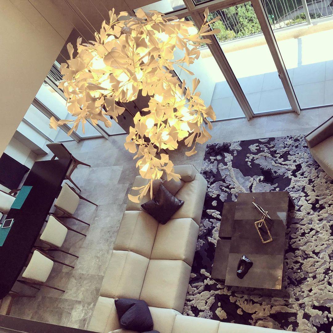 Horizon Bloom Gingko Chandelier | Handcrafted Porcelain Ginkgo Leaves