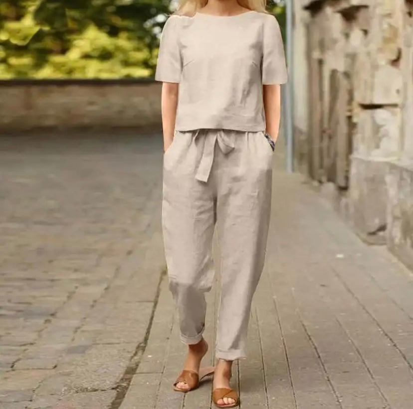 Conjunto de dos piezas de manga corta | Conjunto elegante para mujer