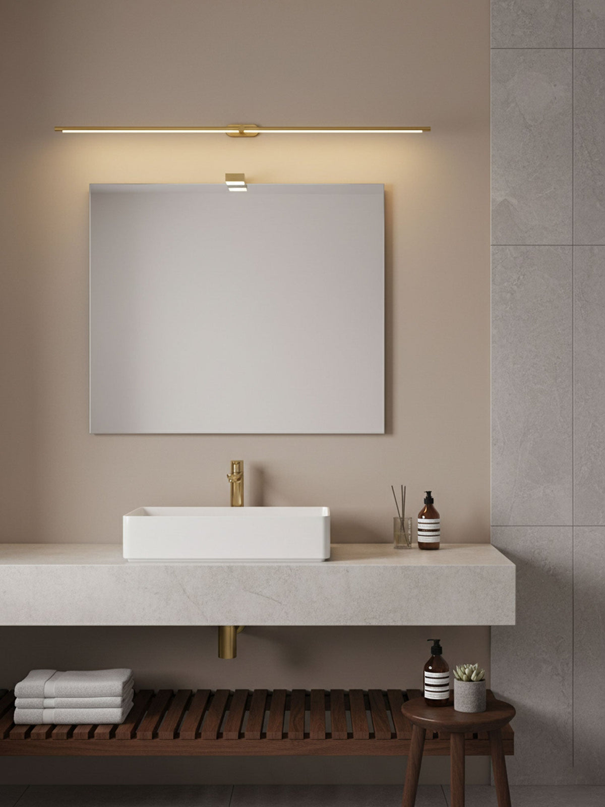 Minimalistische Oplaadbare Wandlamp | Draadloze LED Spiegelverlichting