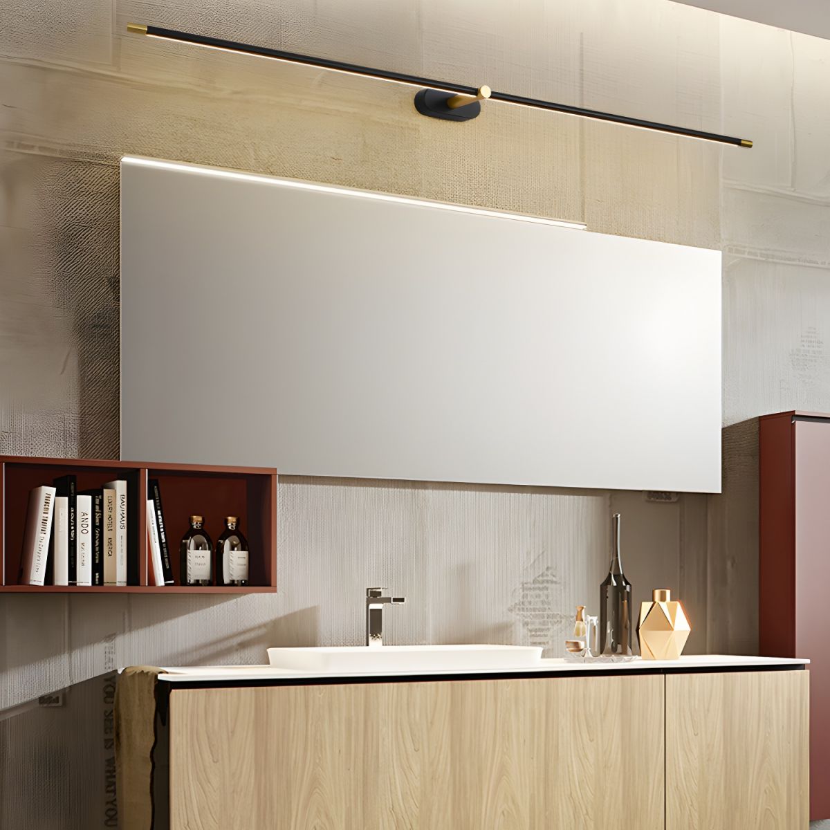 Minimalistische Oplaadbare Wandlamp | Draadloze LED Spiegelverlichting