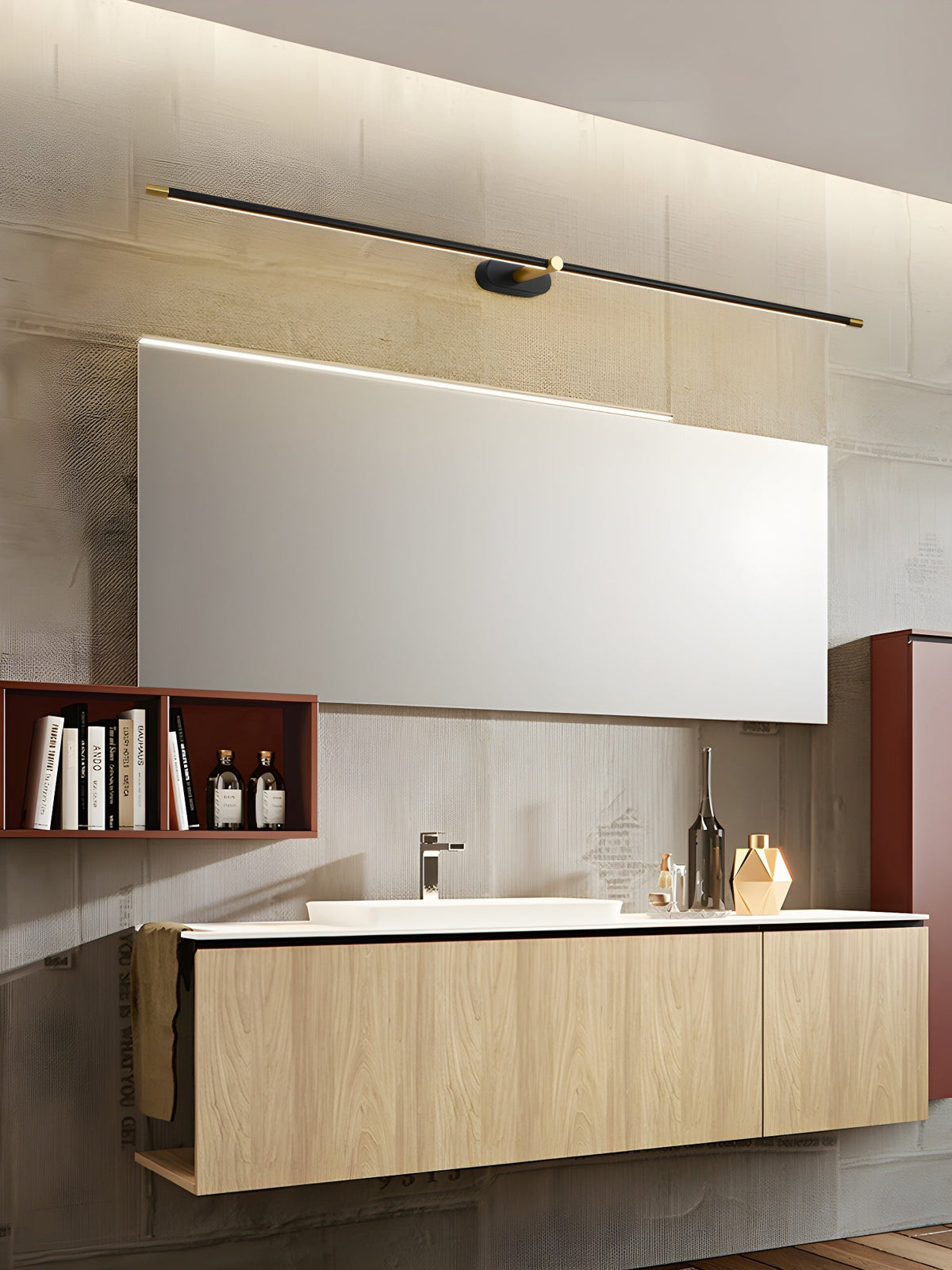 Minimalistische Oplaadbare Wandlamp | Draadloze LED Spiegelverlichting