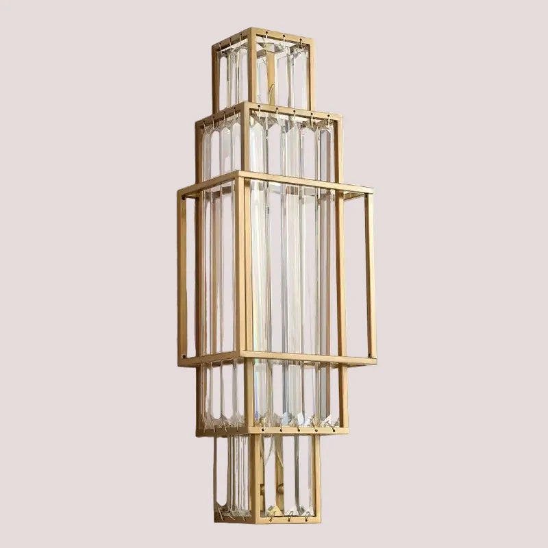 Art Deco Kristallen Wandlamp | Moderne Gouden Geometrische Lamp