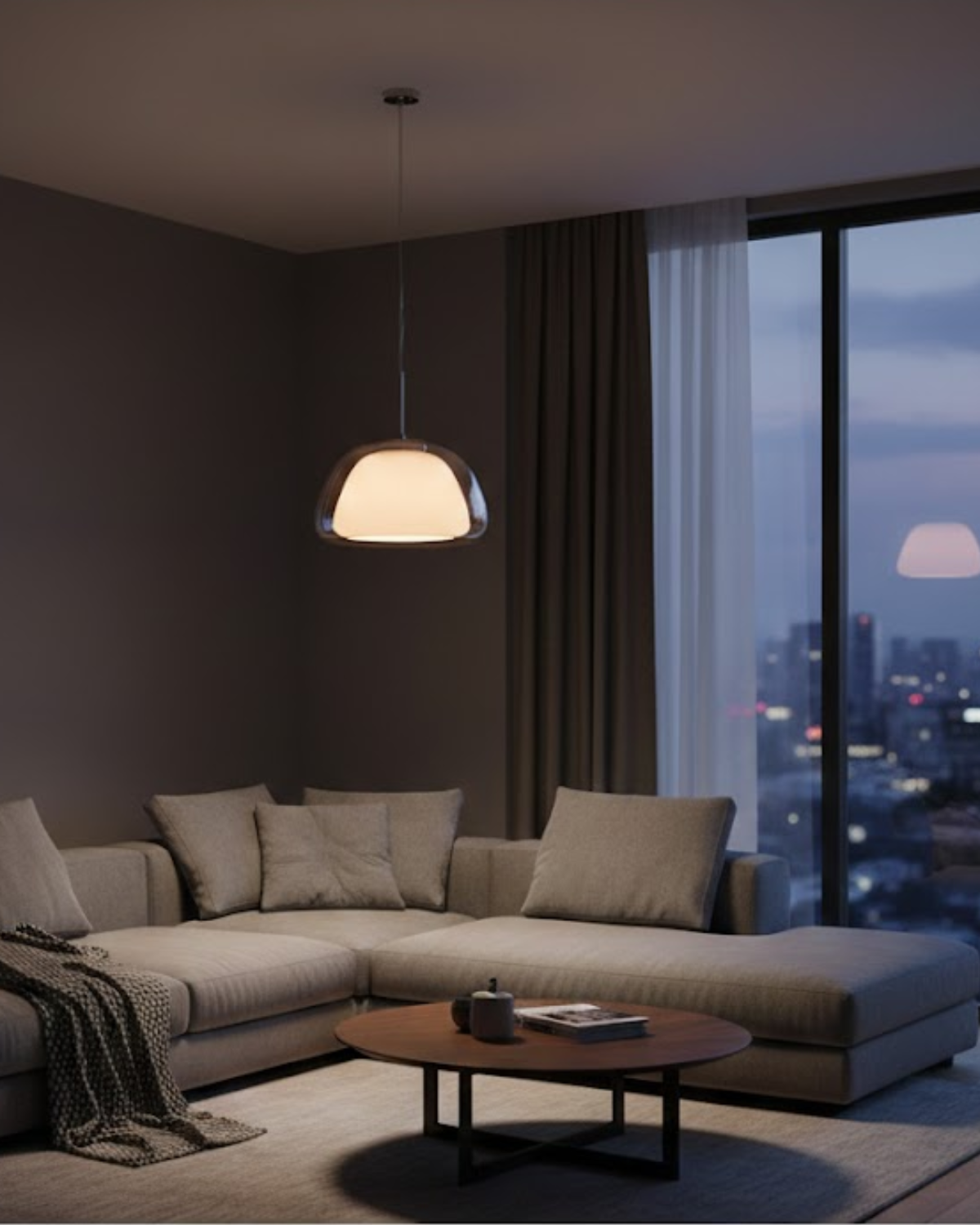 Kristalheldere Koepel Glazen Hanglamp | Japandi Luxe Verlichting