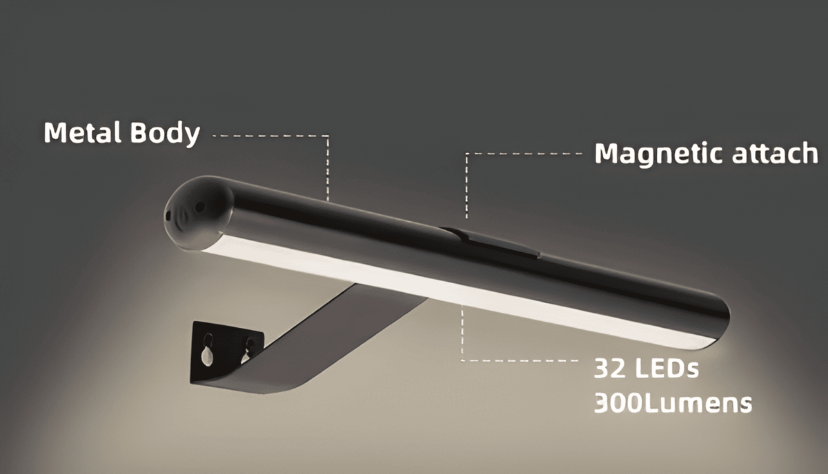 Bezprzewodowa lampa ścienna | Obracana o 120° lampa LED z USB-C