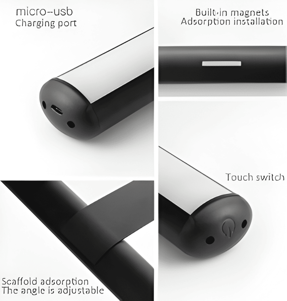 Bezprzewodowa lampa ścienna | Obracana o 120° lampa LED z USB-C